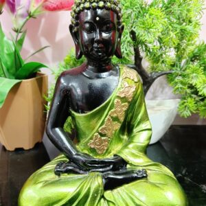 Big Size Black & Green Colour Meditation/Dhyan Buddha Statue Lord Figurine/Idol