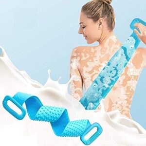 Silicone Body Back Scrubber, Double Side Bathing Brush for Skin Deep Cleaning Massage