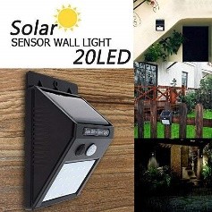 20 LED Solar Powered Cordless Outdoor Motion Sensor Path and Security Light - Pack of 1,Plastic