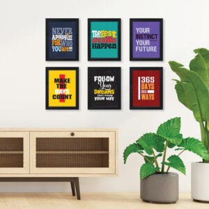 Multicolor Set of 6 Wall Art