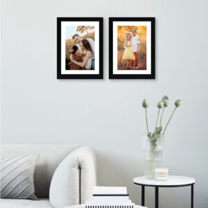 Set of 2 Black Solid New Synthetic Photo Frames