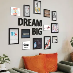 Black Set of 3D Collage with Dream Big Plaque